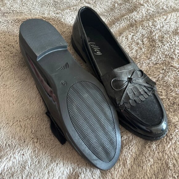 Black ladies flat shoes size 9 Lilley never worn - Picture 1 of 4
